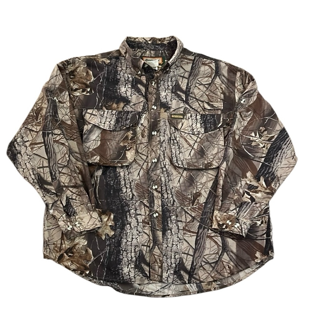 Remington Realtree Camo Vented Hunting Fishing Shirt XL Button Up Long Sleeve
